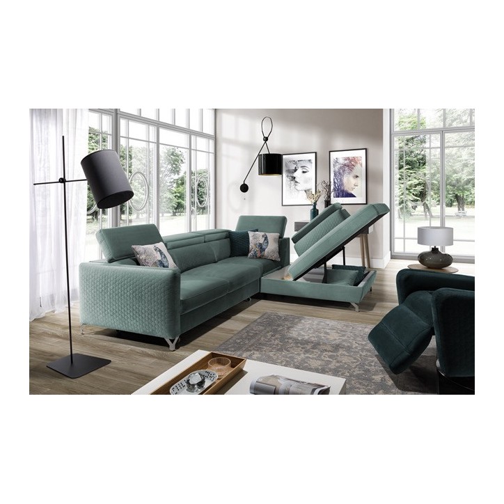 Canapé d'angle convertible MAROZZO 265 x 225 cm en plusieurs couleurs