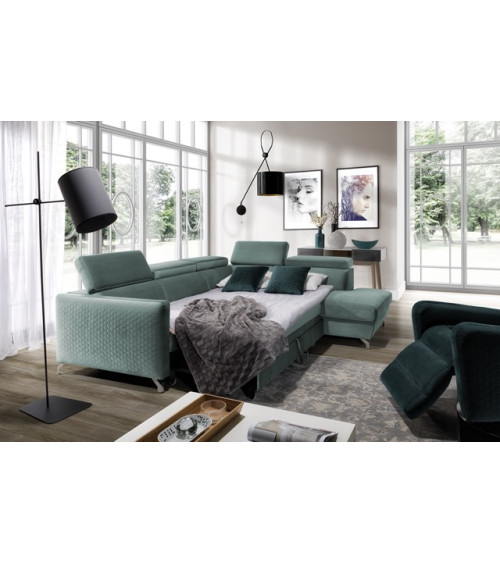 Sofá rinconera convertible MAROZZO 265 x 225 cm en varios colores