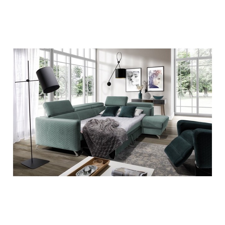 Divano angolare convertibile MAROZZO 265 x 225 cm in vari colori