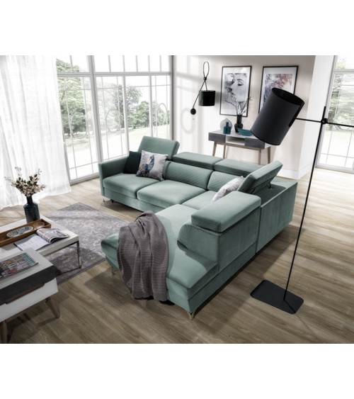 Divano angolare trasformabile MAROZZO 265 x 225 cm in vari colori