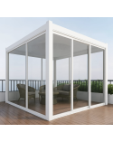 Pergola / Veranda Annie Blanc 3x3m- en verre et en aluminium