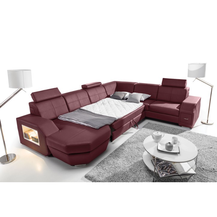 Sofá de canto conversível NAPOLI 350 x 276 cm em várias cores