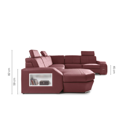 Canapé d'angle convertible NAPOLI 350 x 276 cm en plusieurs couleurs