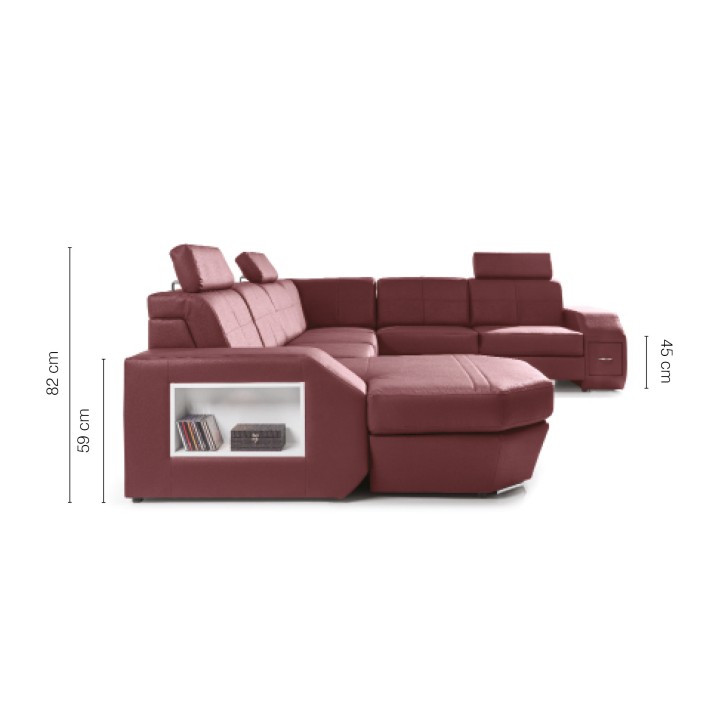 Sofá rinconera convertible NAPOLI 350 x 276 cm en varios colores