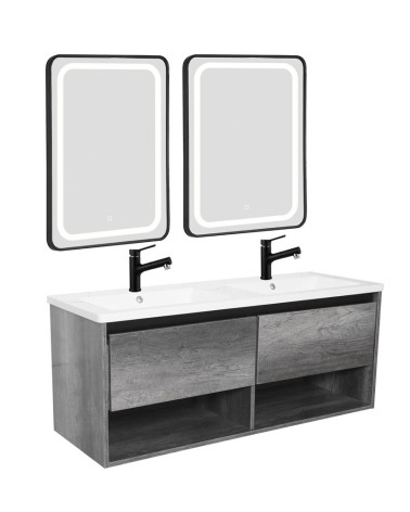 Ensemble salle de bain double vasque SOHO 120x 48x 46cm
