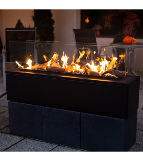 Chimenea de bioetanol DELTA esquina izquierda 120 cm