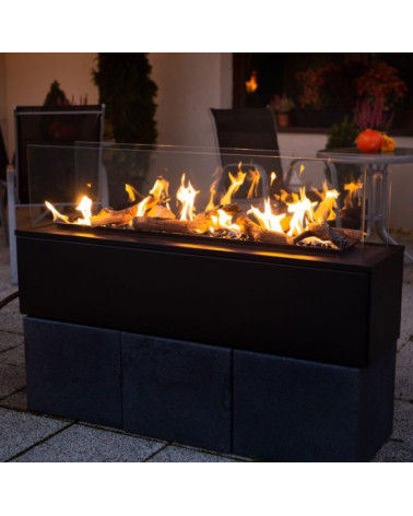 Chimenea de bioetanol DELTA esquina izquierda 120 cm