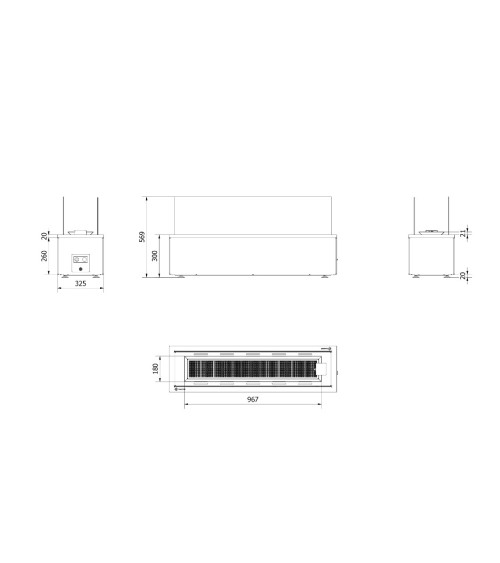 Bioetanolitakka DELTA vasen kulma 120 cm