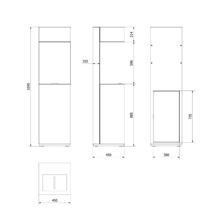 copy of Bioetanolitakka DELTA vasen kulma 120 cm