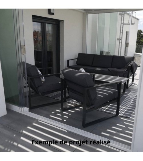 Pergola / Veranda Annie Blanc 4x4m- en verre et en aluminium