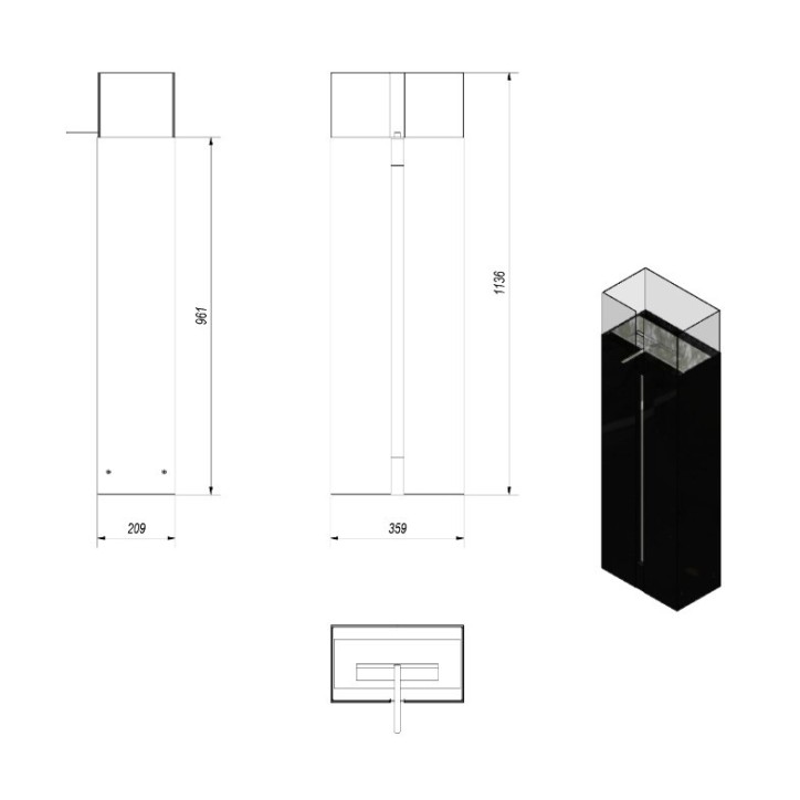 copy of Bioetanolitakka DELTA vasen kulma 120 cm