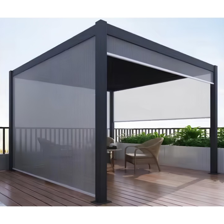 Pergola Patrice motorisée - 4x4m en aluminium avec 2 stores Pergola Patrice motorisée - 4x4m en aluminium avec 2 stores