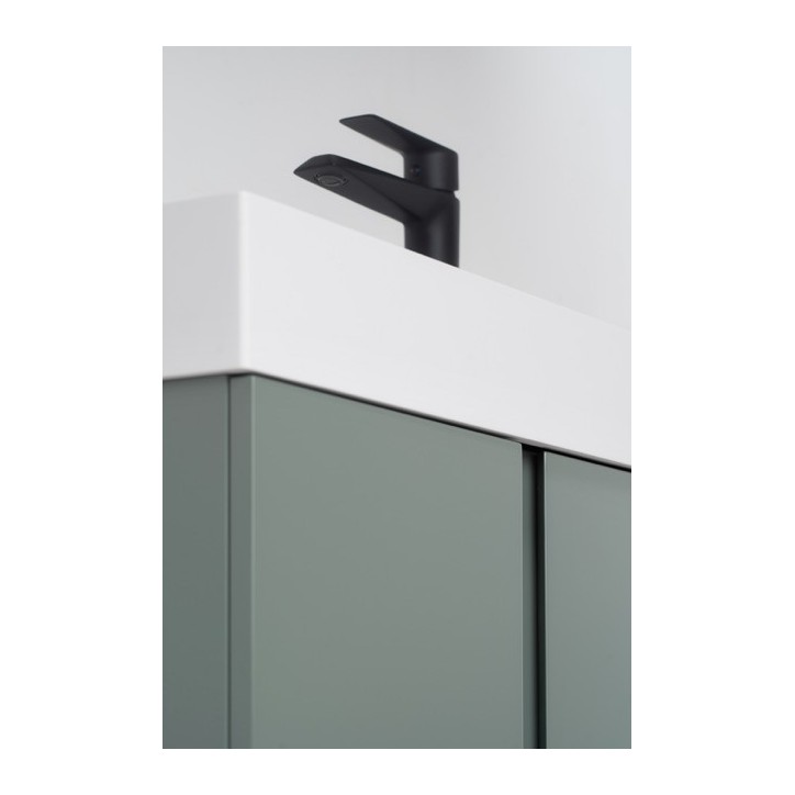copy of Ensemble salle de bain, meuble+colonne+miroir+vasque STEEL noir frêne, en plusieurs dimensions