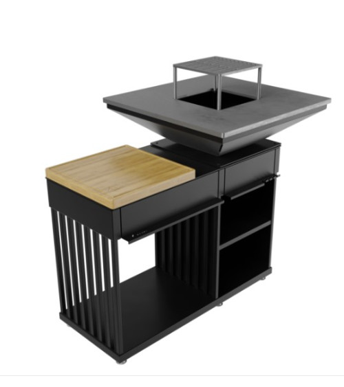 Chimenea de bioetanol DELTA esquina izquierda 120 cm