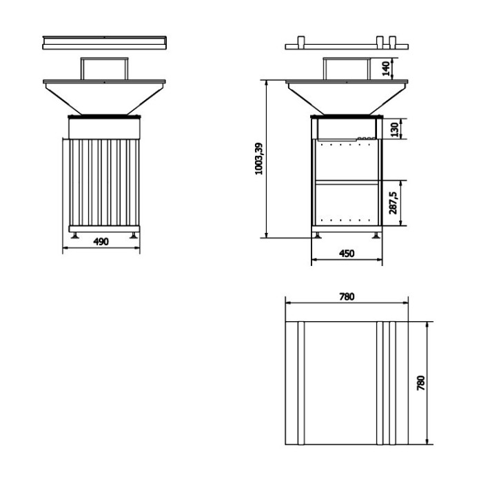 copy of Bioetanolitakka DELTA vasen kulma 120 cm