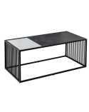 Table basse ARCHITECTURE 100 cm au style marbre et verre fumé