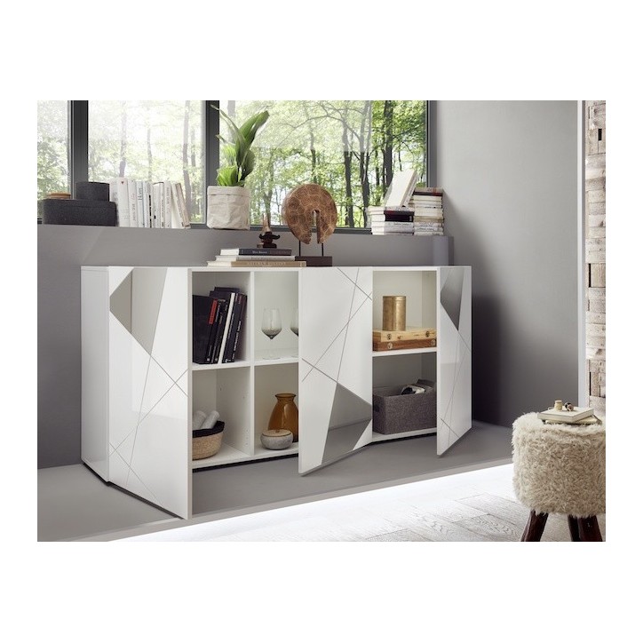 Buffet VITTORIA blanc laqué 181 cm
