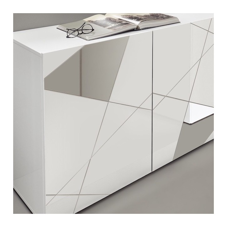 Buffet VITTORIA blanc laqué 181 cm