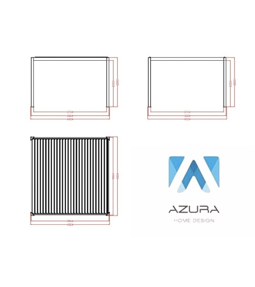 Pergola Jane 4x4m avec lame et 3 stores motorisés en aluminium