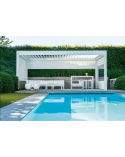 Pergola Jane blanc 4x4m en aluminium 3 stores