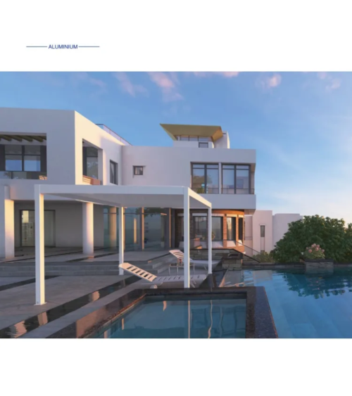 Pergola Jane blanc 4x4m en aluminium 3 stores