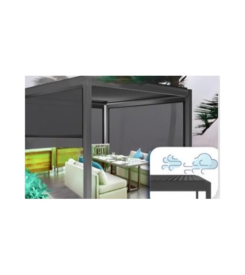 Pergola Jane blanc 4x4m en aluminium 3 stores