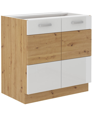 Set cucina ARTISAN bianco lucido/rovere 250 cm