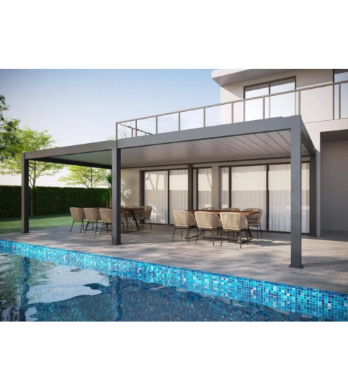 Pergola Patrice II - 8x3m en aluminium avec 2 stores
