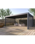 Pergola Ibiza  - 5x4m en aluminium avec 2 stores 4M