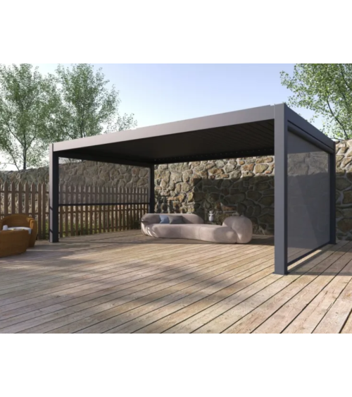 Pergola Ibiza  - 5x4m en aluminium avec 2 stores 4M