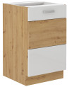 Mobili da cucina L-ARTISAN bianco lucido/rovere 285x110 cm angolare