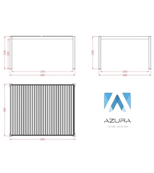 Pergola Ibiza  - 5x4m en aluminium avec 2 stores 4M