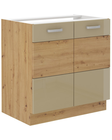 Ensemble cuisine ARTISAN cappuccino brillant/chêne artisan 250 cm