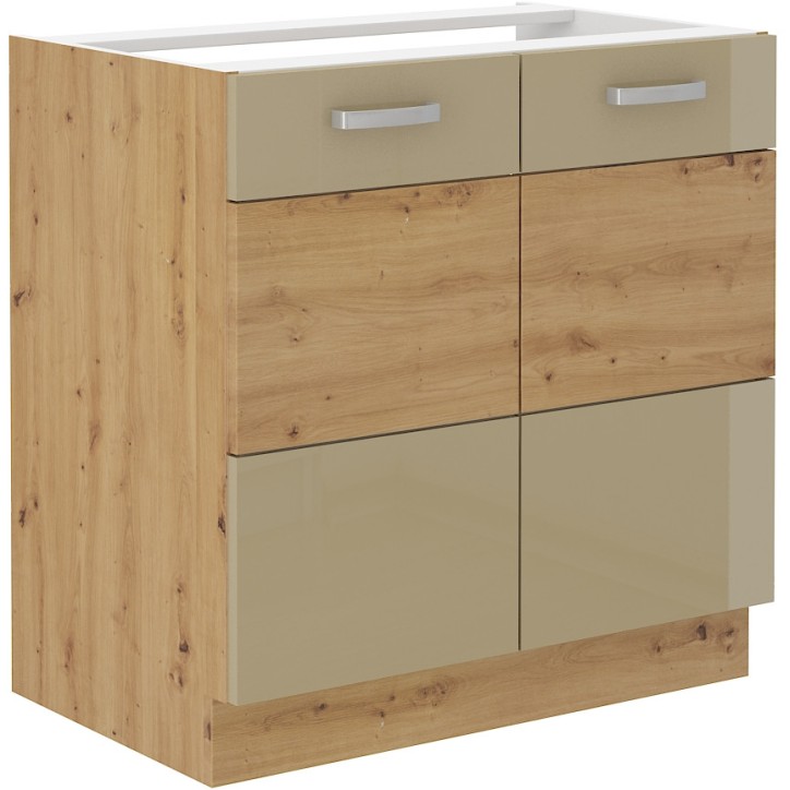 Ensemble cuisine ARTISAN cappuccino brillant/chêne artisan 250 cm