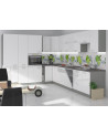 Conjunto muebles de cocina de esquina BIANCA blanco brillante/gris platino