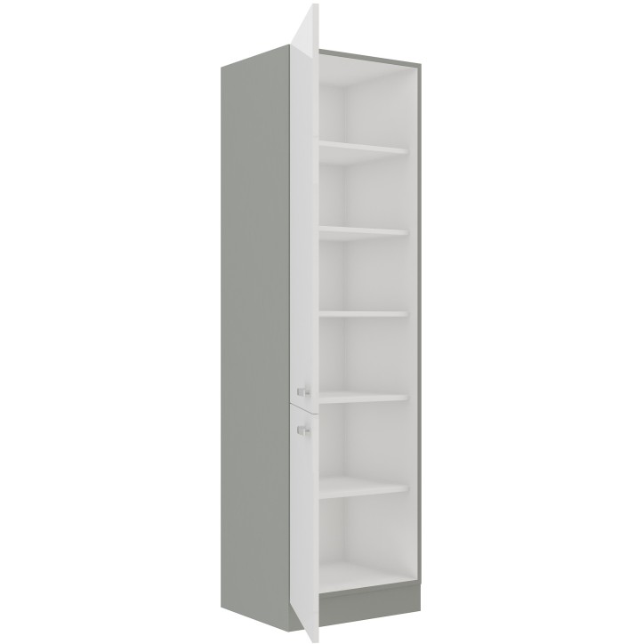 Conjunto muebles de cocina de esquina BIANCA blanco brillante/gris platino