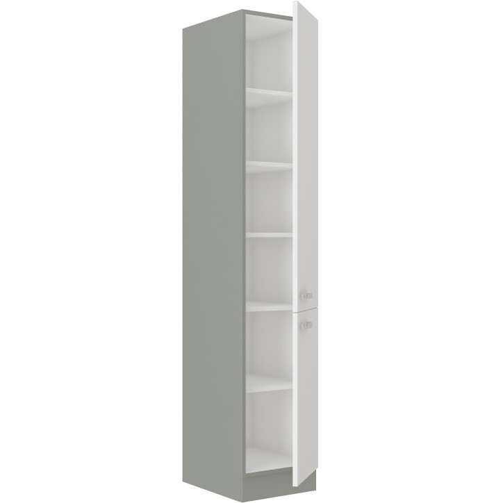 Conjunto muebles de cocina de esquina BIANCA blanco brillante/gris platino