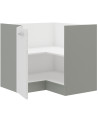 Conjunto muebles de cocina de esquina BIANCA blanco brillante/gris platino