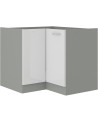 Conjunto muebles de cocina de esquina BIANCA blanco brillante/gris platino
