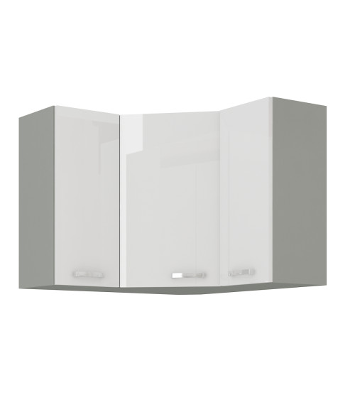 Conjunto muebles de cocina de esquina BIANCA blanco brillante/gris platino