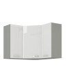 Conjunto muebles de cocina de esquina BIANCA blanco brillante/gris platino
