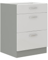 Conjunto muebles de cocina de esquina BIANCA blanco brillante/gris platino