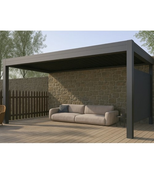 Pergola Ibiza 5x4 adossée en aluminium avec 1 stores 4M