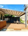 Pergola Elisa - 4x4m en alu toit rétractable et leds