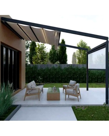 Pergola Elisa II - 3x4m en alu toit rétractable et leds