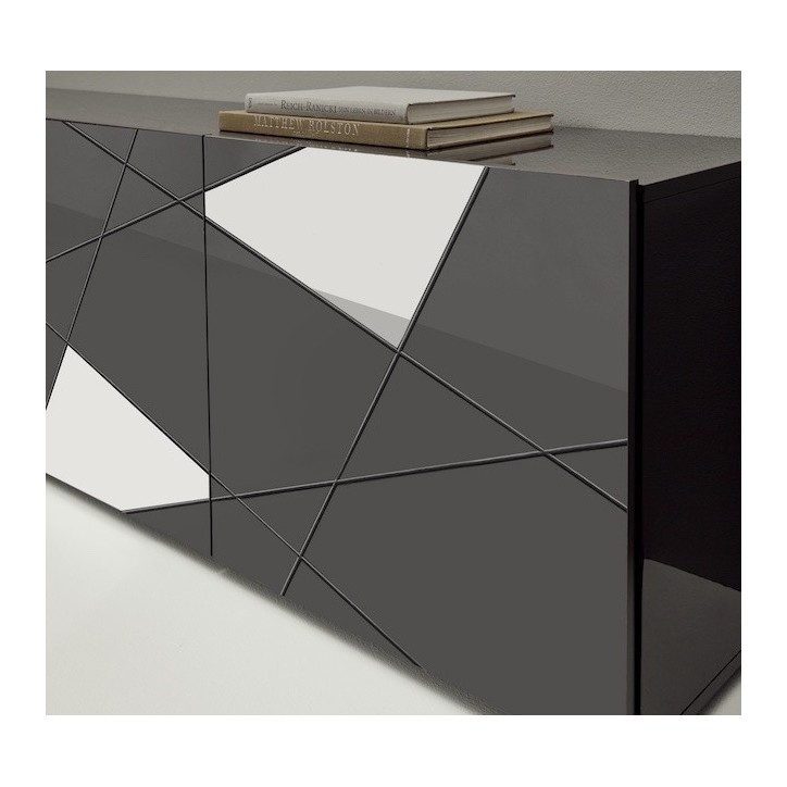 Buffet VITTORIA gris anthracite laqué 241 cm