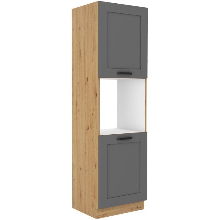 Conjunto muebles de cocina de esquina LUNA gris /roble 285x170 cm