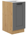 Conjunto muebles de cocina de esquina LUNA gris /roble 285x170 cm
