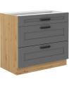 Conjunto muebles de cocina de esquina LUNA gris /roble 285x170 cm
