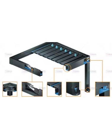 Pergola collection Hector 7x3m en aluminium premium